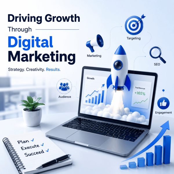 Digital Marketing Agency Growth Strategy Illustration